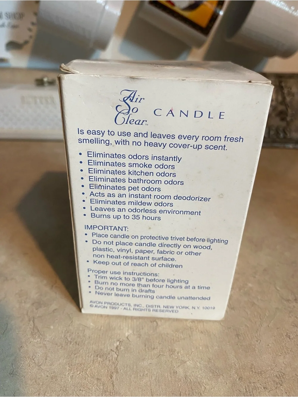 NEW Vintage Avon Skin-So-Soft Refillable Candles & Air So Clear Odor Neutralizer
